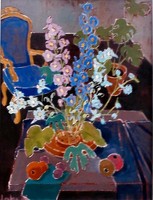 Laky Ida ( 1921-2015): Virágok szobában 76.