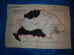 Régi kézzel rajzolt írredenta térkép 1935