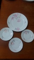 Porcelain serving bowl with 3 small plates