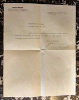 1930 - Részvétnyilvánítás - Frey Miksa aláírás - Porcelán, kőedény- és Kályhagyár