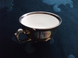 Antik ezüstözött porcelán kávés csésze-4 kis lábon-Koenigselt-Germany-1930