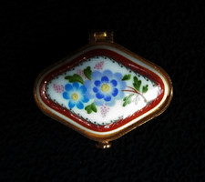 Porcelain box with spring flowers, ring holder and medicine holder