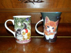 Two cute - marked - mugs