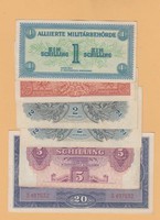 Katonai pénzek 1,2,5, 20, 50 shilling