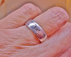 Szép régi széles,köves ezüst gyűrű 