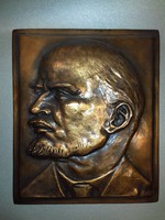 Bronz  Lenin fali kép jelzett nehéz testes fali dísz DONÁTH jelzett