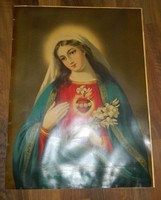 Antique large holy image print - Virgin Mary