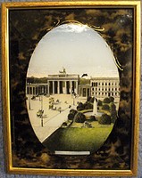 Brandenburgi kapu, üveg festmény az 1900-as évek elejéről