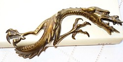 Beautifully crafted, dragon-shaped brass furniture or clock ornament