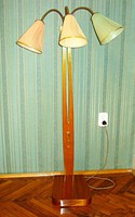 Retro fa háromkaros állólámpa (50-es évek) 