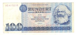 100 márka 1975 AD sorszám NDK Németország