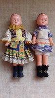 2 pcs. Old hand painted dolls with pretty faces