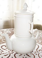 French porcelain tea set with teapot strainer