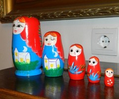 Matryoshka doll 5-piece set - Christmas