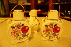 Kalocsa middle-aged porcelain flasks with "gyula memorial".