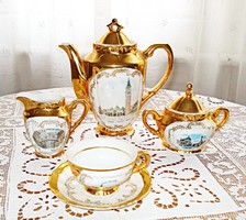 Venetian Scene with Gold-Decorated Moka Set