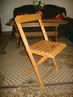 Retro öszecsukható kerti szék fából