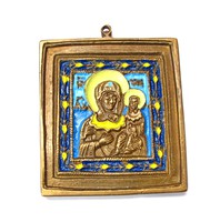 Orosz ortodox bronz ikon.