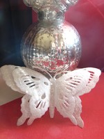 3 db csillámos pillangó esküvői dekoráció vagy karácsonyfadísz 