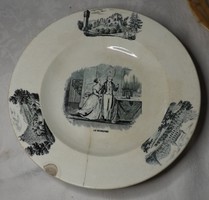 Antik Altrohlau jelenetes  tányér  ritka