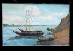 Henry George Keller - Kikötött vitorlások ( USA festő)