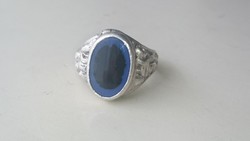 Ezüst antik pecsétgyűrű zománc díszítéssel 800 