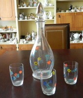 Antique approx. 70-year-old hand-painted wine set