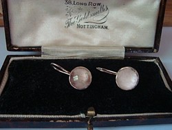 Vintage kézműves  ezüst fülbevaló rózsakvarccal 