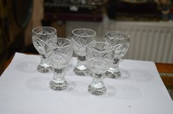 5 darab kristály likőrös pohár