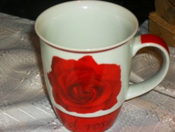 Vörös rózsás teás csésze 2dl német