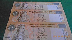 2004 / 3 db UNC Sorszámkövető Ciprus 1 Pound