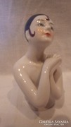 Francia Art Deco porcelán nő alak szobor