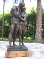 Szabó Iván Szerelmesek bronzozott terrakotta nagyméretű hibátlan