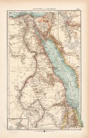 Egyiptom és Núbia térkép 1904, eredeti nyomat