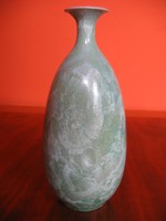 Kristálymázas kerámia váza (Halmos Ferenc) és tál