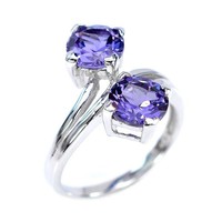 Purple two-stone ring size 6.5 (size 53)