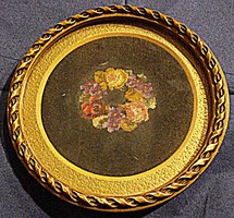 Wreath of roses and violets, silk tapestry
