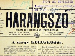 1941 április 13  /  HARANGSZÓ  /  RÉGI EREDETI ÚJSÁG Szs.:  4583
