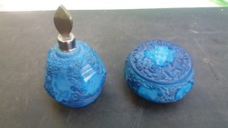 Antik parfümtartó és ékszertartó(féldrágakő) 