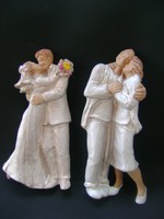 Ritka mázas terrakotta szobor párok, szerelmespár és már az ifjú pár