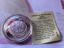 Nemzet pénzérméi-Budai vár első ábrázolása 10,37 gramm 0,999