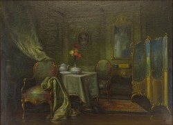 0O409 Ferenc Krupka: Interior with Paravent 1913