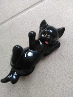 Fekete art deco Vaga cica