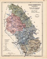 Csík vármegye térkép 1904, megye, Nagy - Magyarország, eredeti, Kogutowicz Manó, atlasz