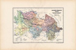Szatmár vármegye térkép 1904, megye, Nagy - Magyarország, eredeti, Kogutowicz Manó, atlasz