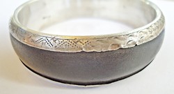 Antique silver mourning jewelry, bracelet