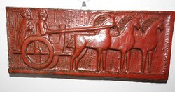 Római lovasfogat - fali jelzett kerámia 