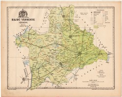 Hajdú vármegye térkép 1899, Magyarország atlasz (a), Gönczy Pál, 24 x 30 cm