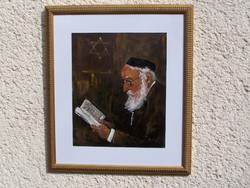 Bánfi - "Olvasó rabbi!" - portré olajfestmény
