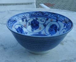 Chinese - marked - rare Meissen style pattern - cobalt blue painted deep bowl